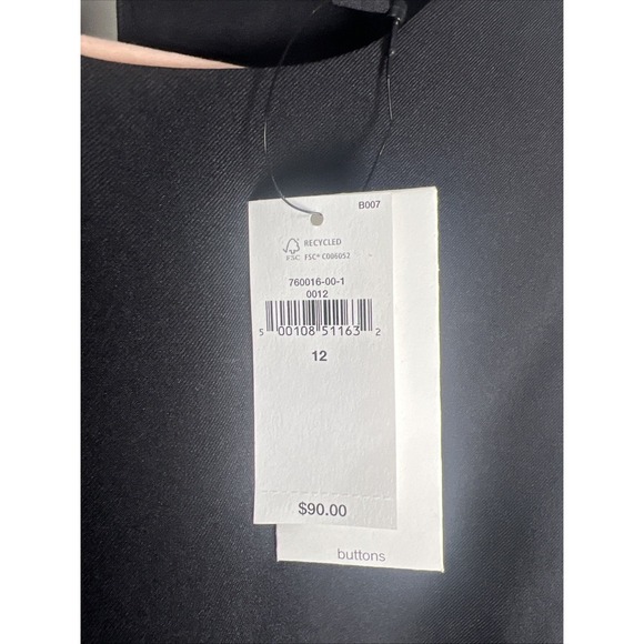 Banana Republic Sculpted Blousant Waist Sleeveless Mini Dress Size 12 Black NWT - Picture 5 of 11